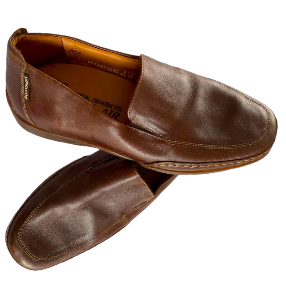 Mephisto EDLEF Cool Air Men's Light Brown Tan Leather Driving Mocs Shoes. Sz 9.5
